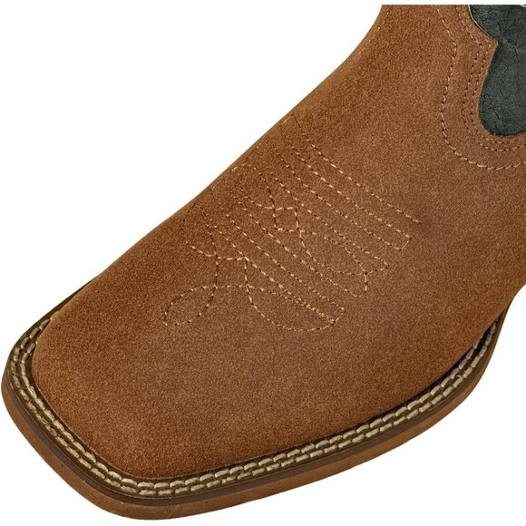 SheSole Woman Green Square Toe TwoTone Cowboy Boots Cowgirl Riding Western - Picture 4 of 6